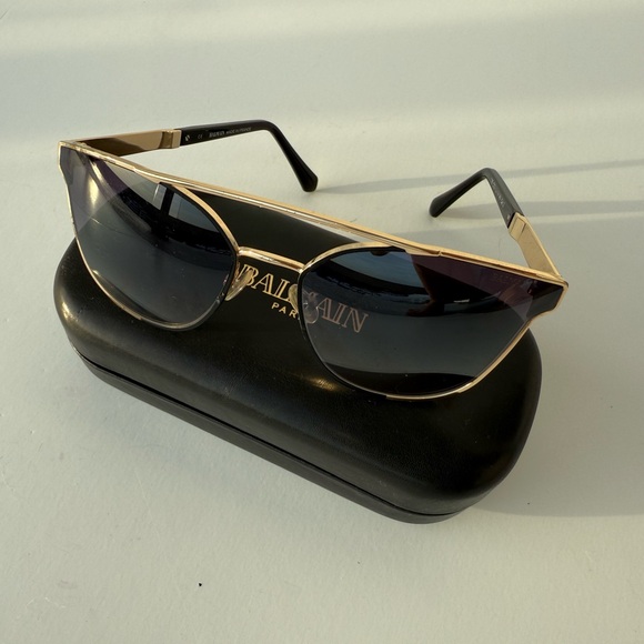 Balmain Accessories - Balmain Black and Gold Sunglasses